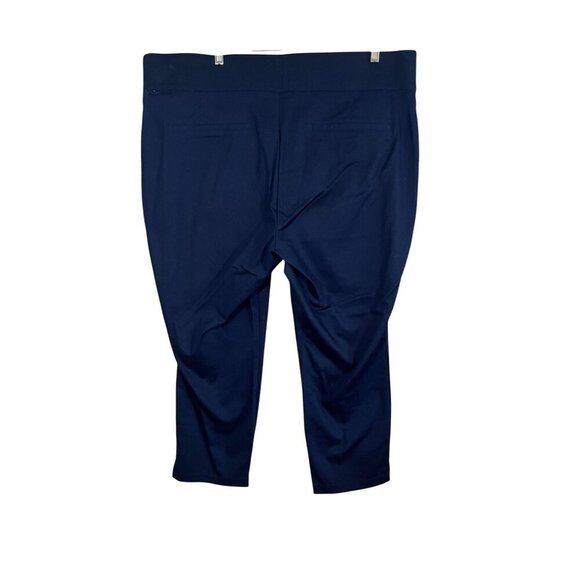 Old Navy Pant Women 24 Blue Pull On Neutral Office Minimalist Cropped 80s Retro - Picture 6 of 11